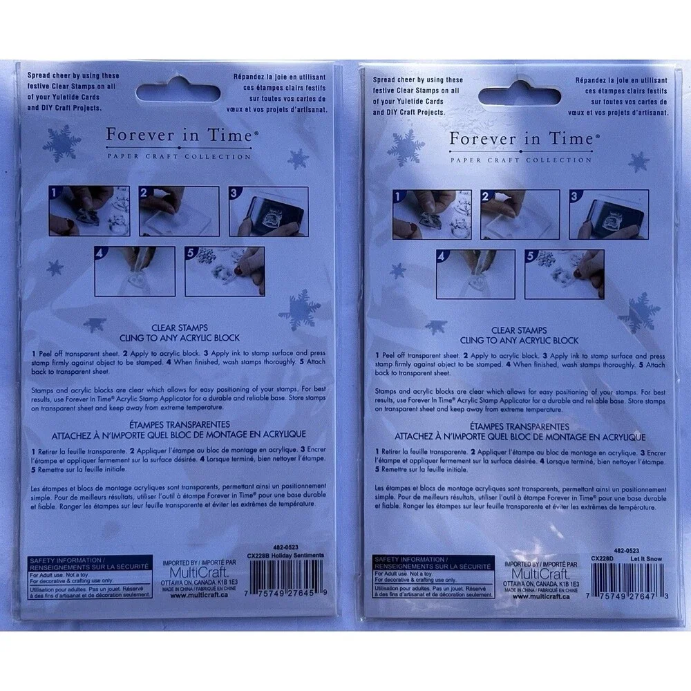 Holiday Trendz Christmas Clear Stamp Set Bundle Snowman Reindeer New Year Crafts